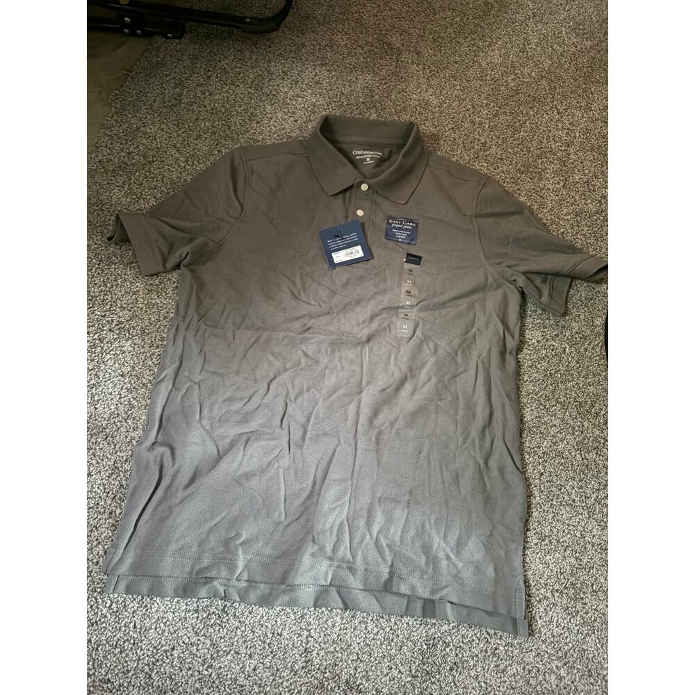 NWT Croft and Barrow mens medium brown polo